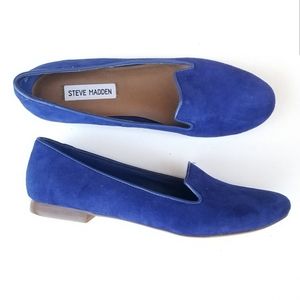 Steve Madden |Suede Loafers Slip on Ballerina Flats Almond Toe leather Size 8